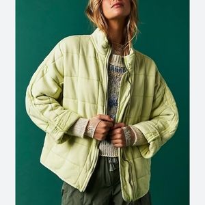 Free People Dolman Quilted Knit Oversized Jacket in light green Size/S
